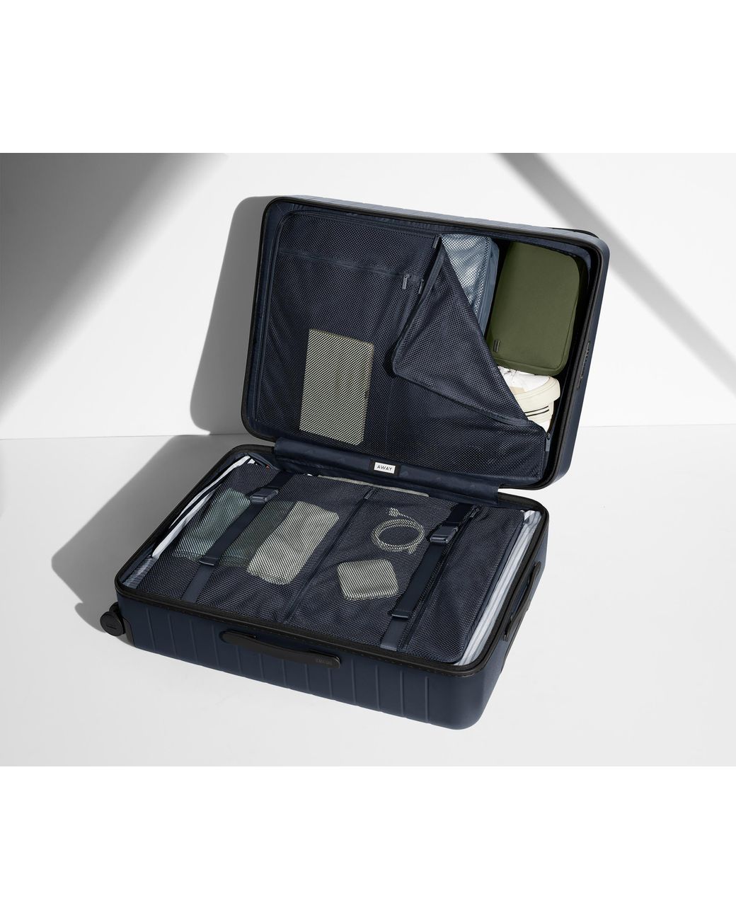 Away Travel Blue The Checked Suitcase