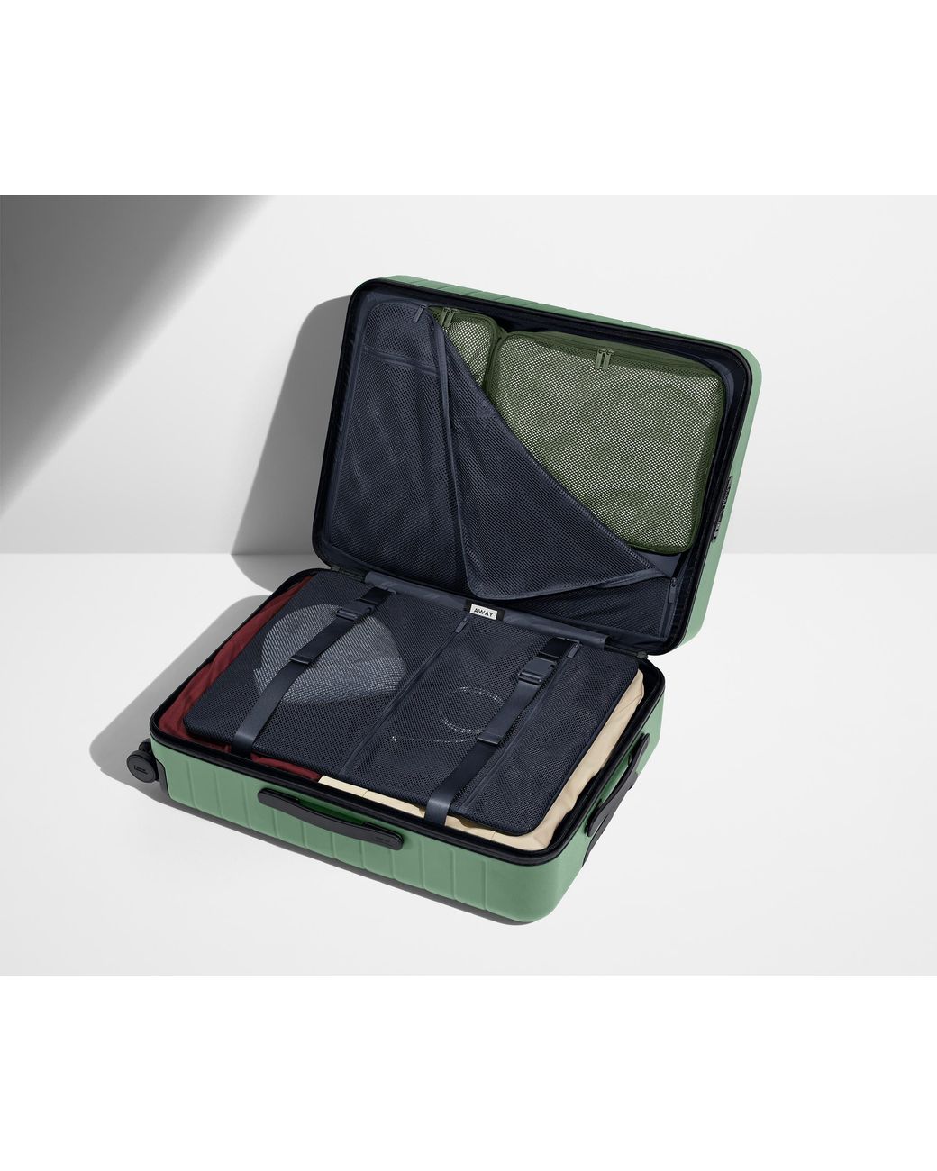 Away Travel Green The Checked Flex Expandable Suitcase