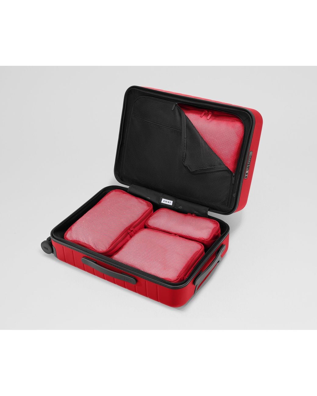 Away Travel Red Compression Packing Cubes