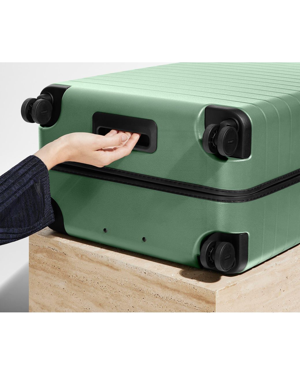 Away Travel Green The Checked Flex Expandable Suitcase
