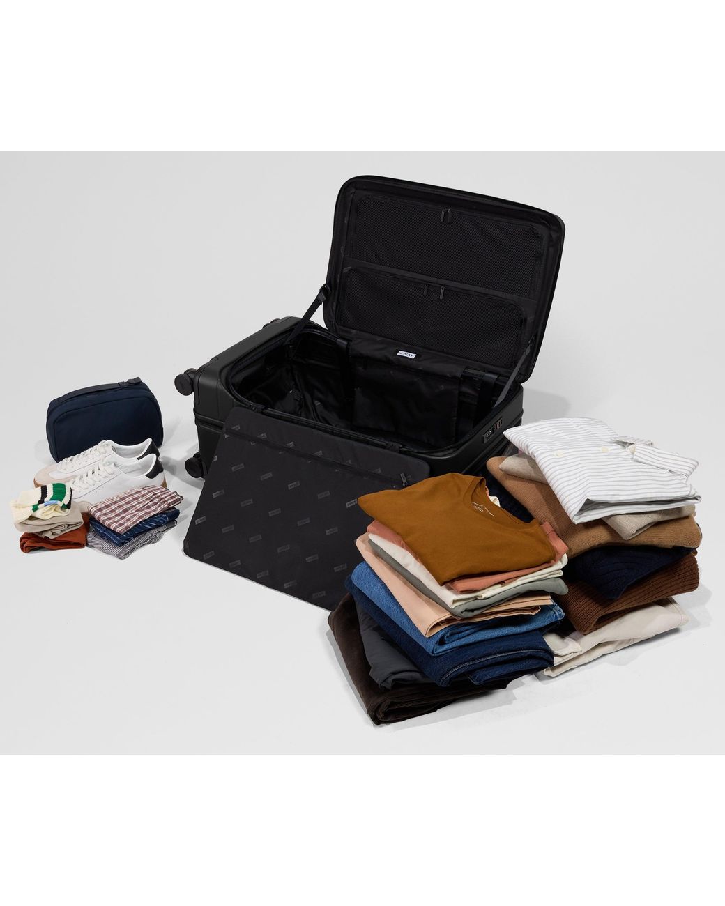 Away Travel Black Topside Medium Checked Suitcase Trunk