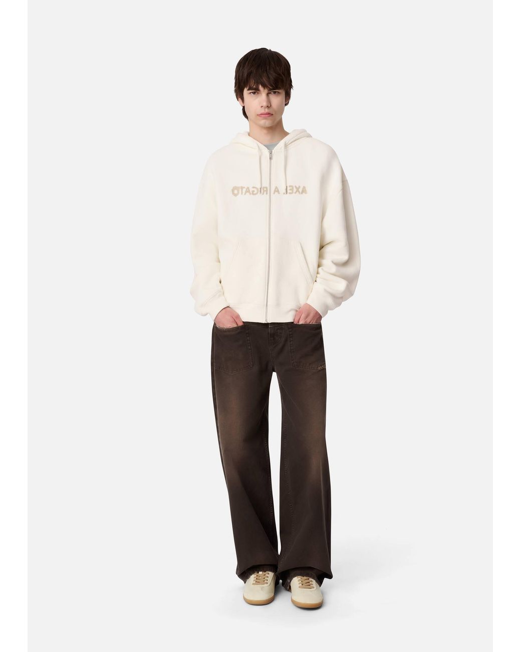 Axel Arigato White Rhys Zip Thru Hoodie for men
