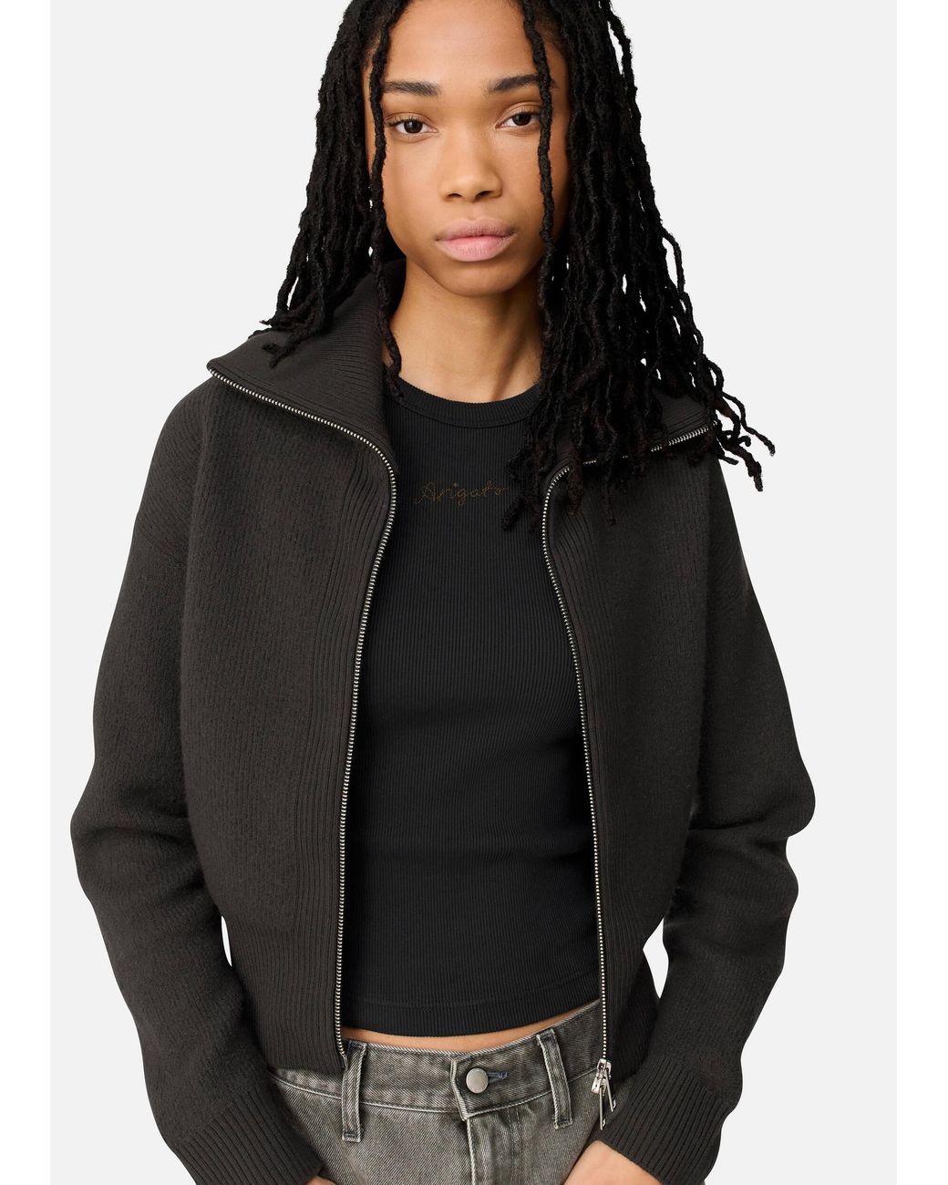 Axel Arigato Black Verve Zip-Up Cardigan