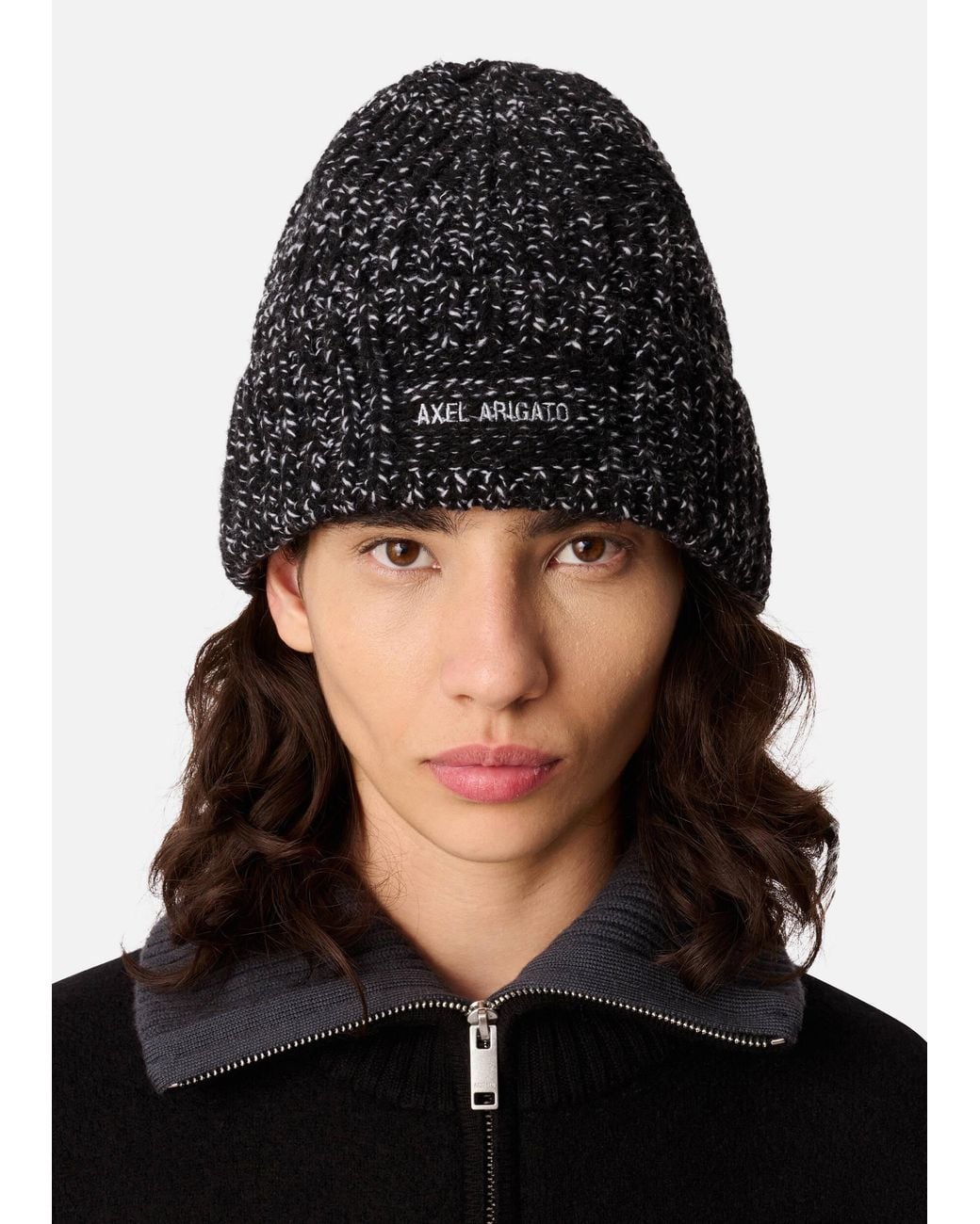 Axel Arigato Black Flock Beanie