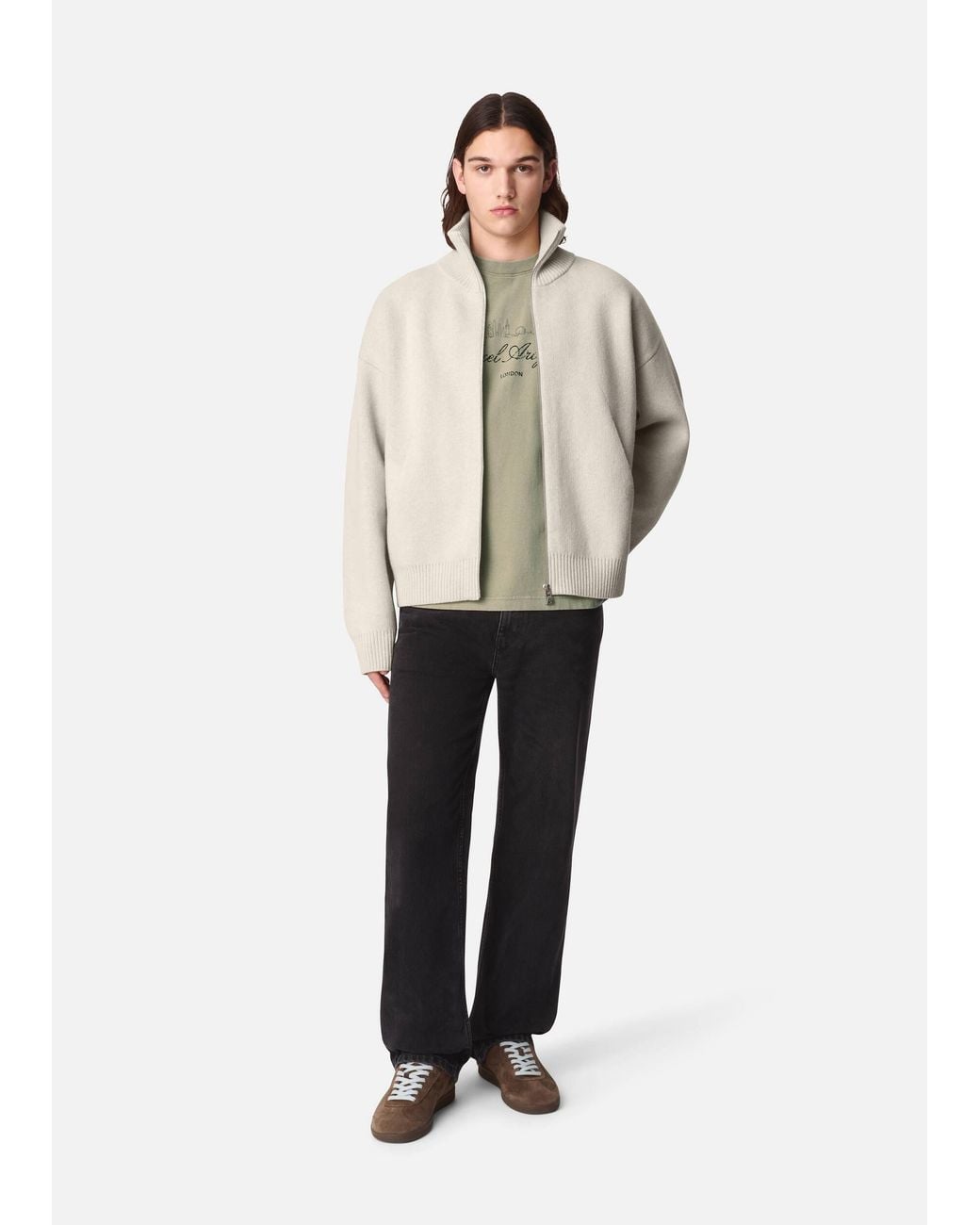 Axel Arigato White Core Zip-Up Sweater for men