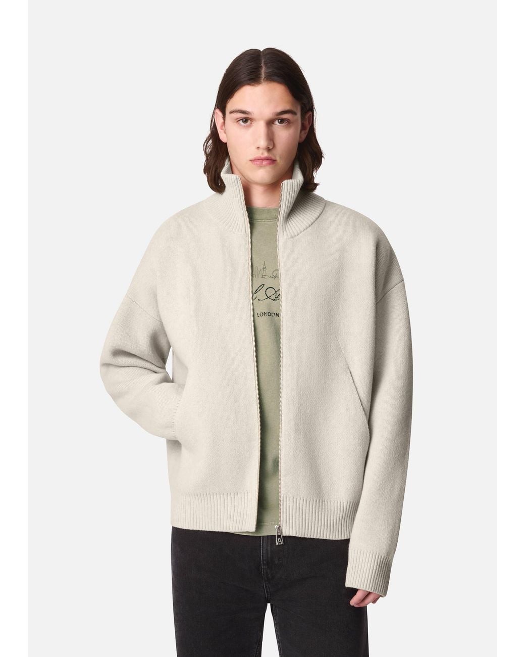 Axel Arigato White Core Zip-Up Sweater for men