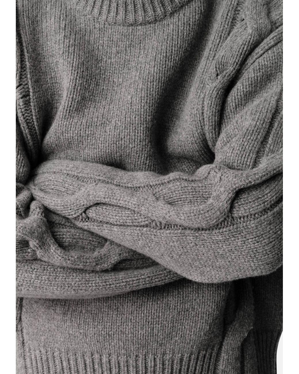 Axel Arigato Gray Beam Cable-Knit Sweater for men