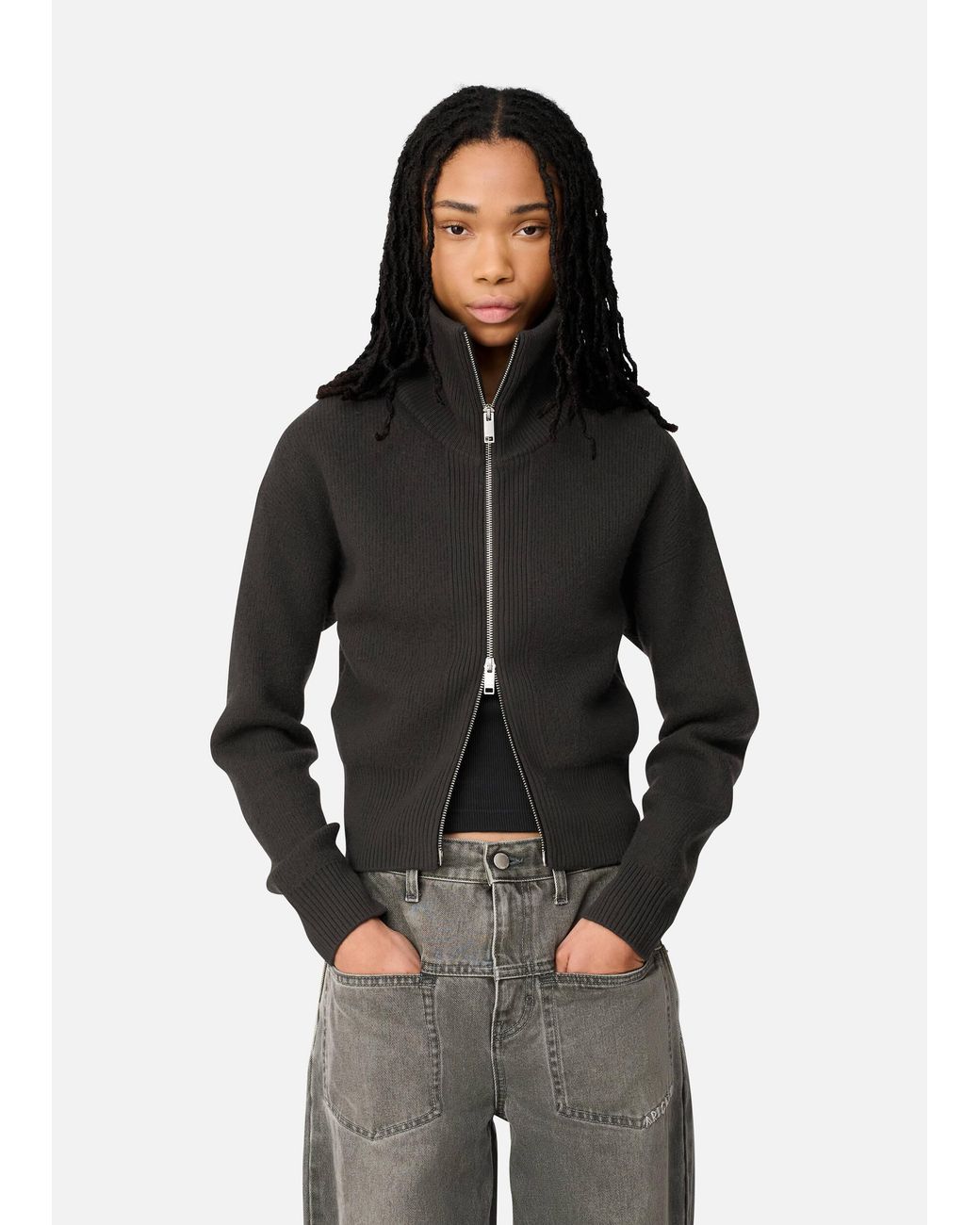 Axel Arigato Black Verve Zip-Up Cardigan