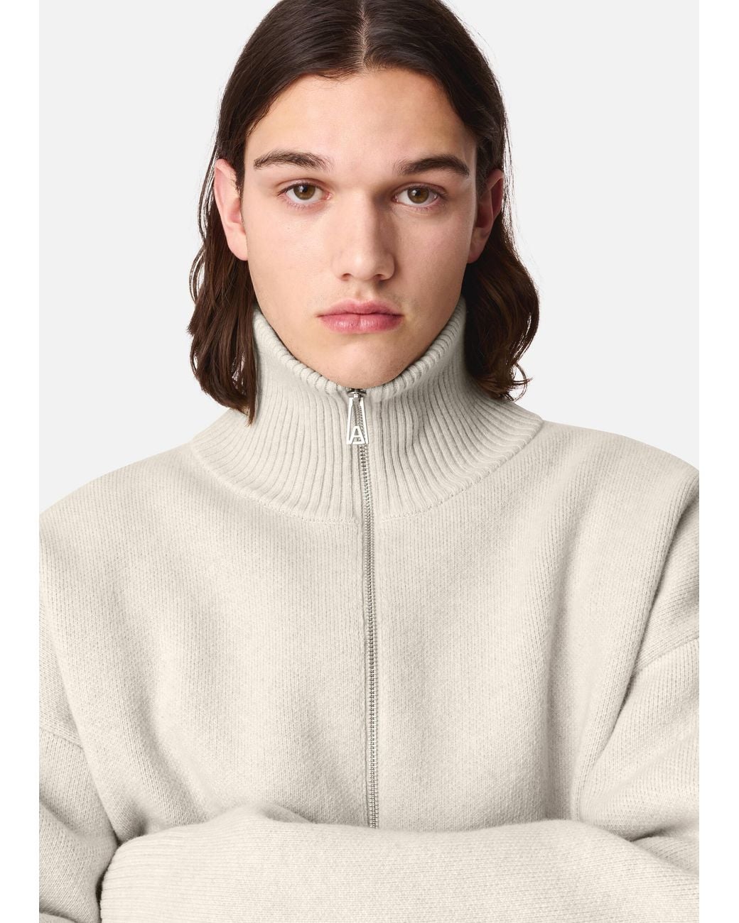Axel Arigato White Core Zip-Up Sweater for men