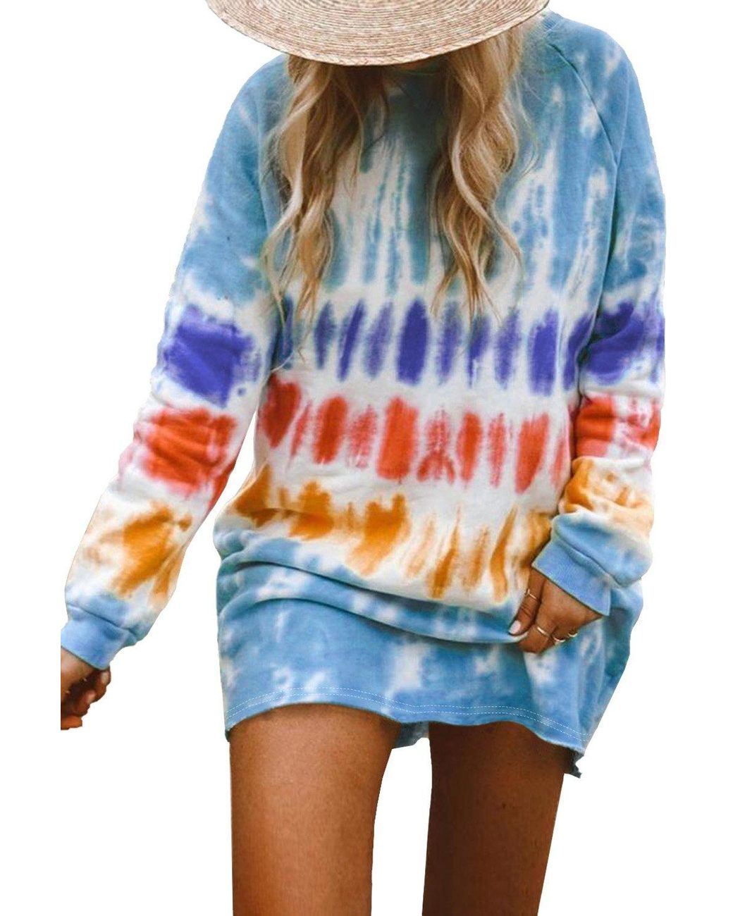 tie dye long sleeve sweatshirt dress