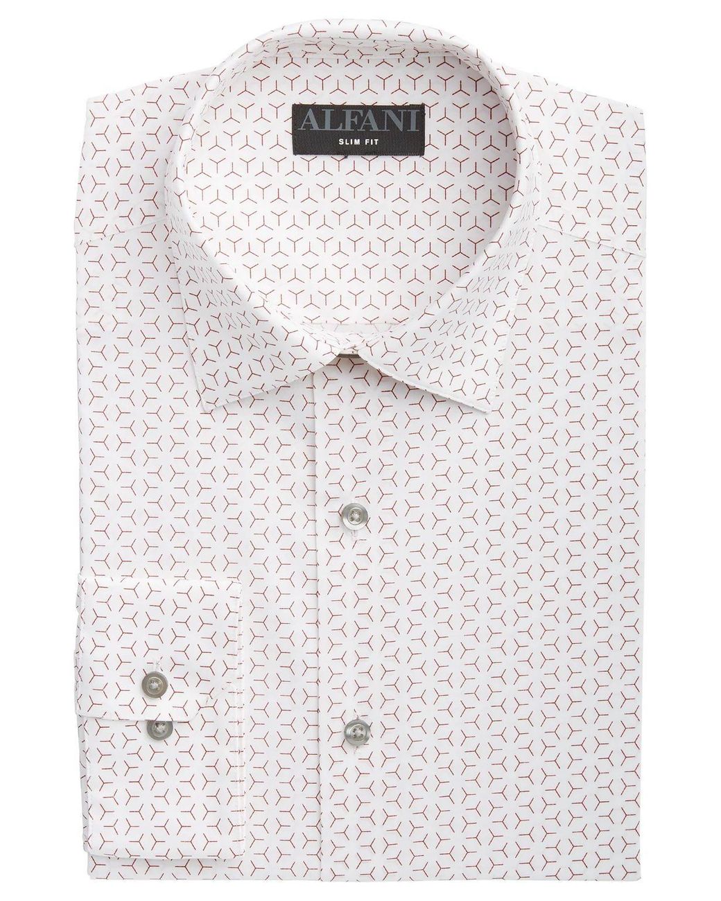Alfani Cotton Slim-fit Geo-print Red 