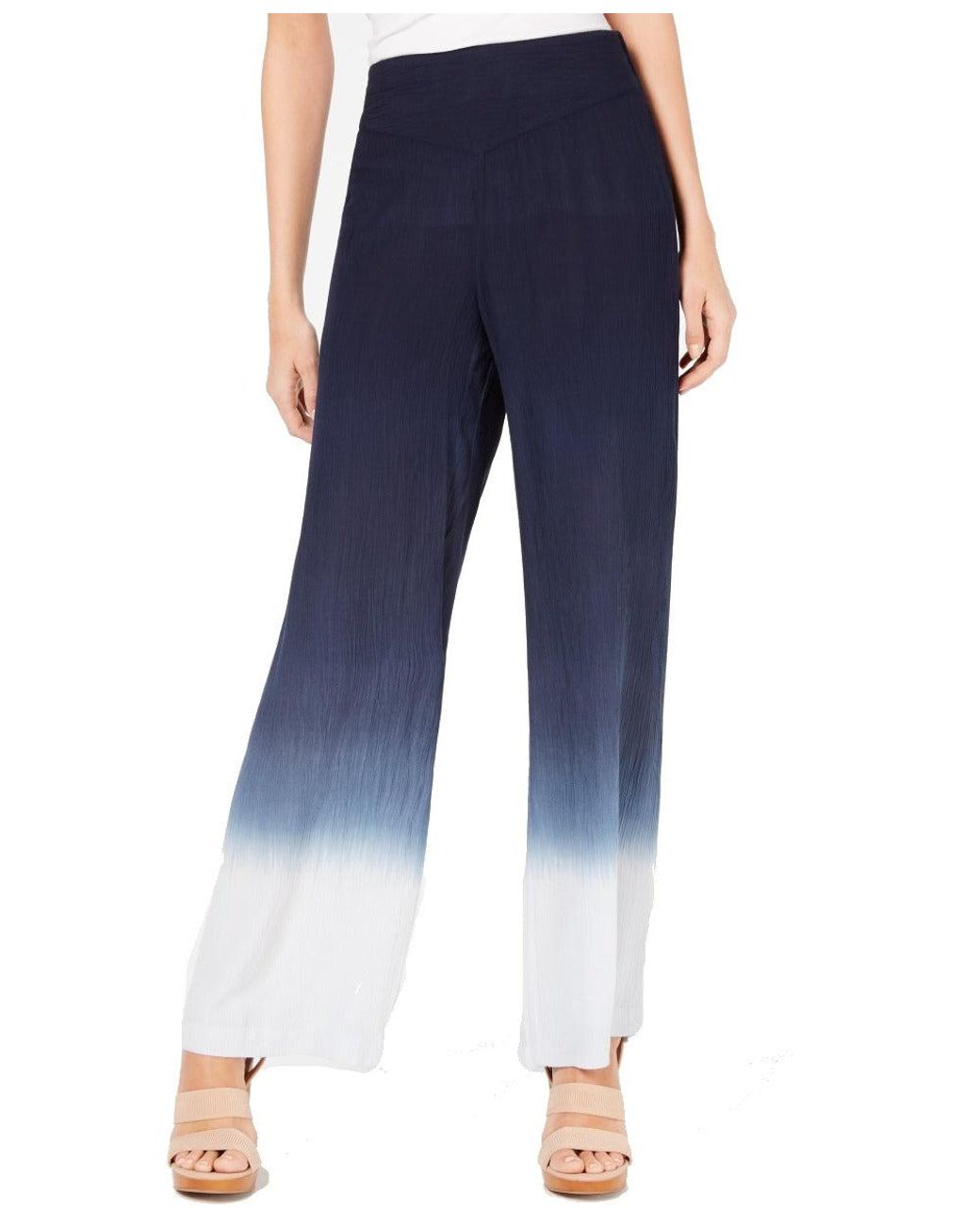 Shirred Wide-leg Ombre Palazzo Pants 