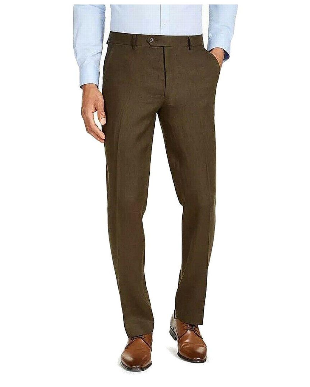 Tommy Hilfiger Linen Dress Pants Olive 