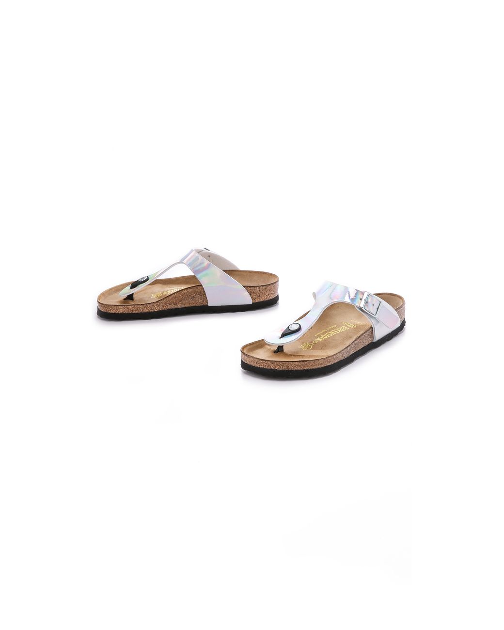 Birkenstock Gizeh Thong Sandals - Mirror Silver in Metallic | Lyst