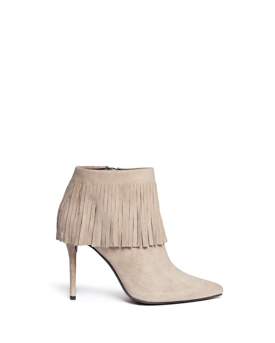 Grey store fringe boots