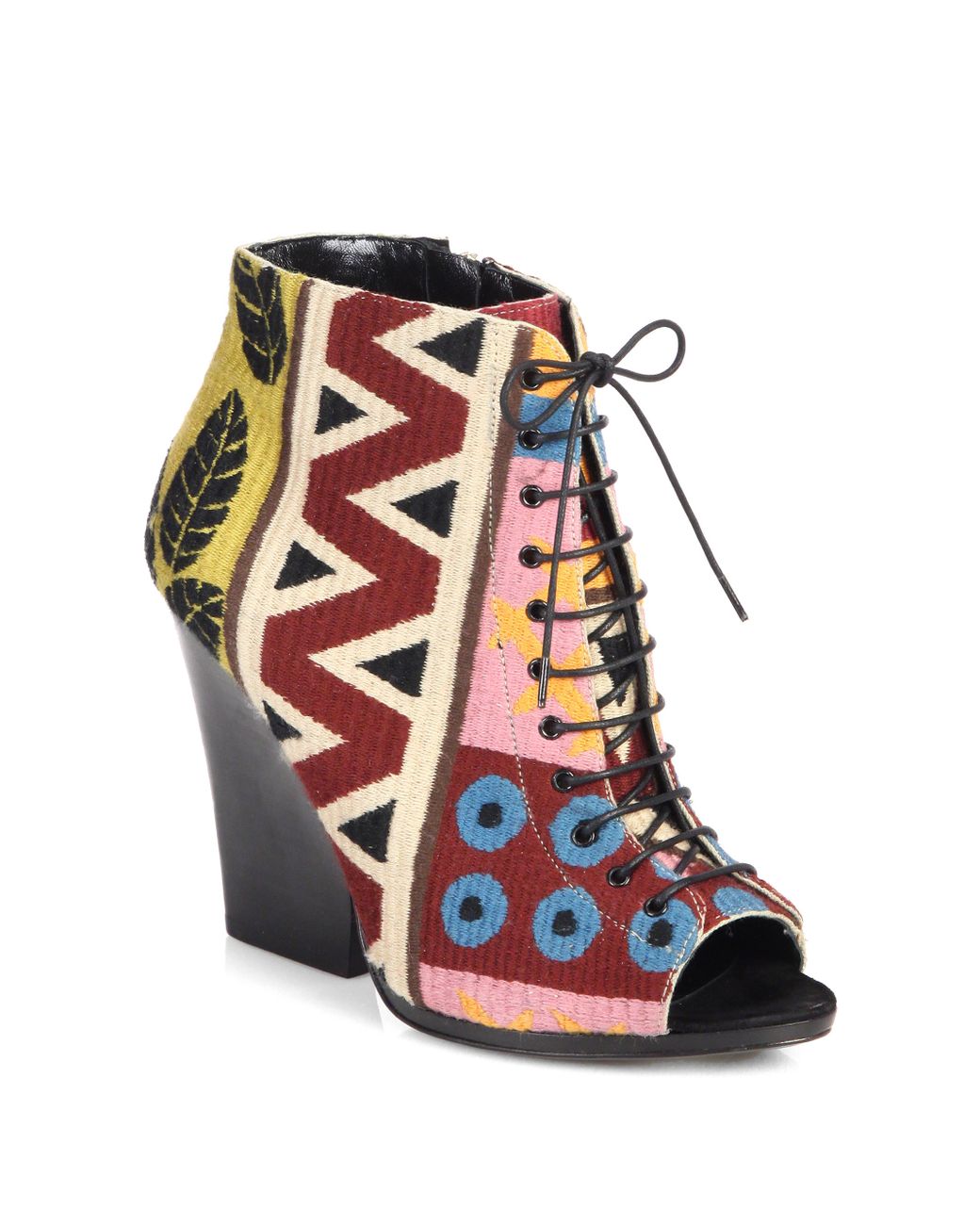 Burberry Prorsum Virginia Tapestry Lace-Up Ankle Boots | Lyst