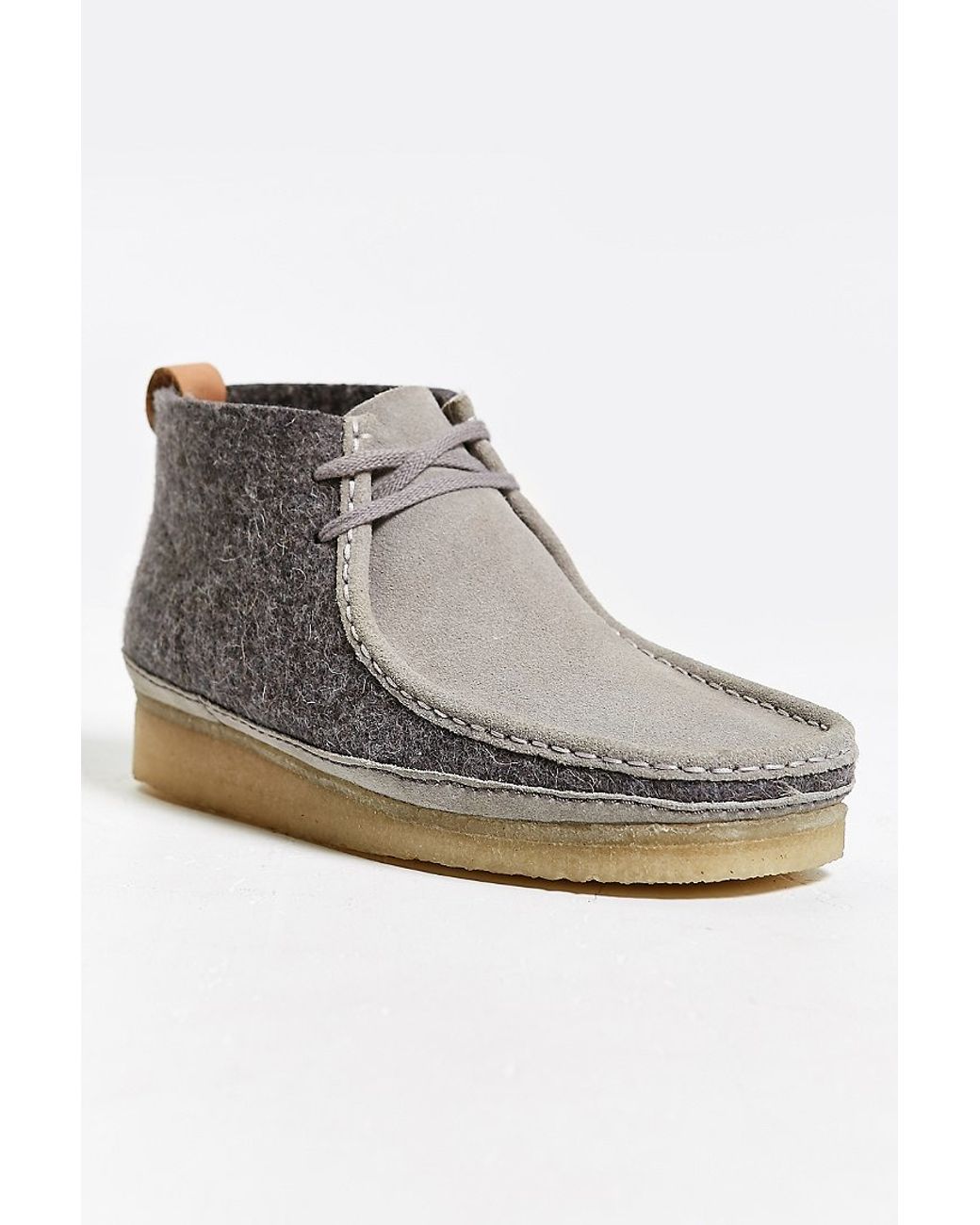 Clarks Wool Wallabee Boot in Gray for Men | Lyst