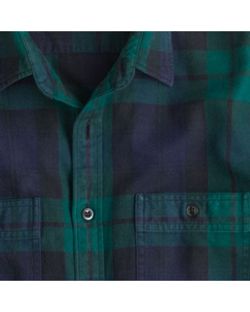J.Crew Tall Herringbone Flannel Shirt In Black Watch Plaid in Midnight  (Green) for Men | Lyst