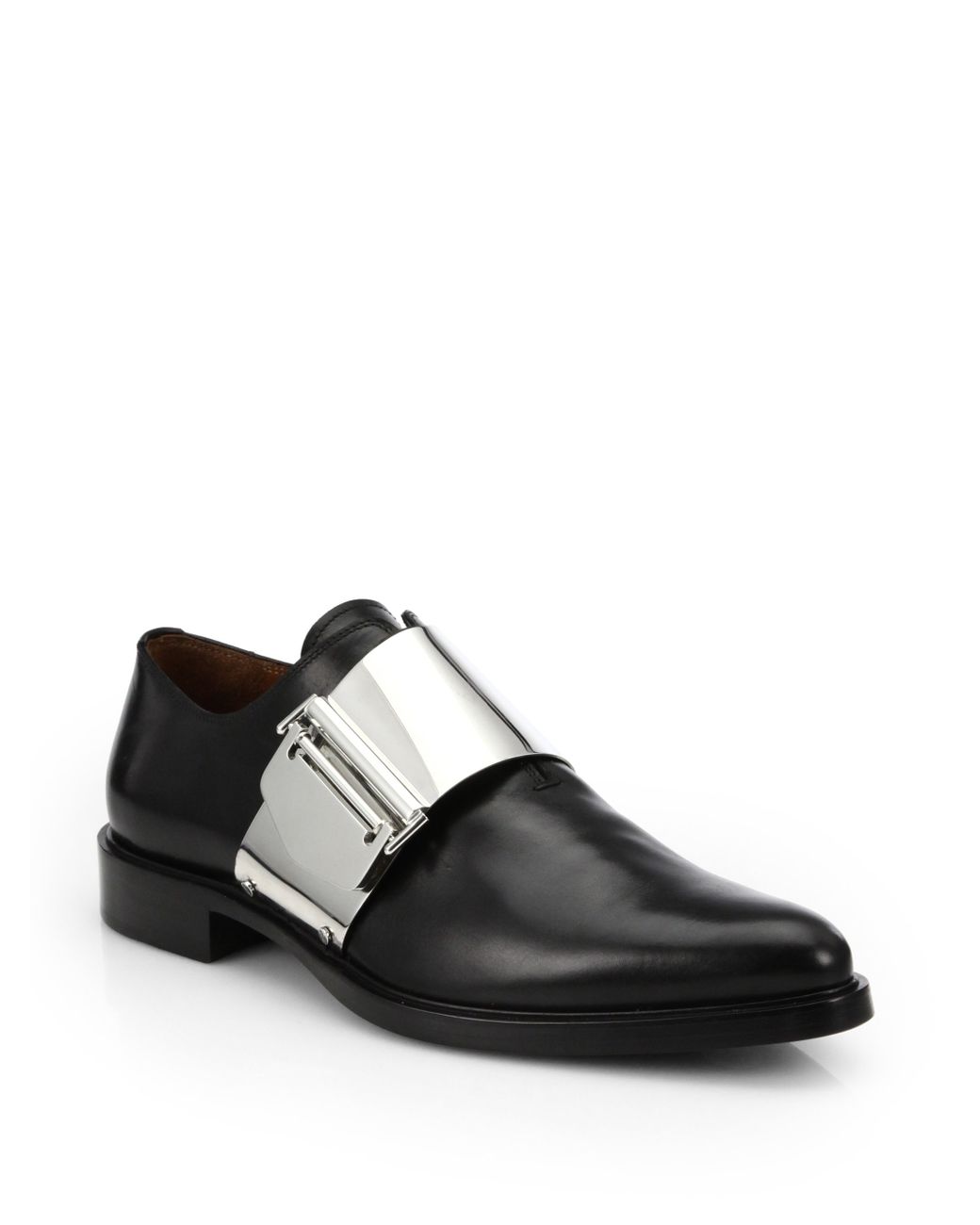 Givenchy Richelieu Metal Buckle Leather Shoes in Metallic for Men | Lyst