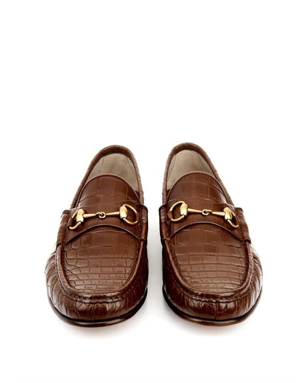 Gucci Crocodile Horsebit Loafers in Brown for Men | Lyst