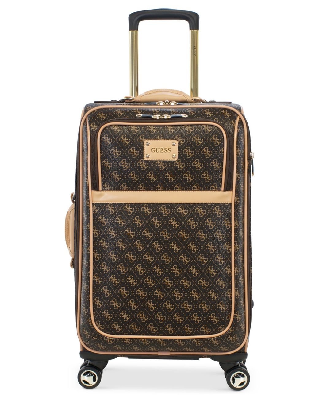 Guess Logo Affair Dlx 21" Carry-on Spinner Suitcase in Brown for Men | Lyst