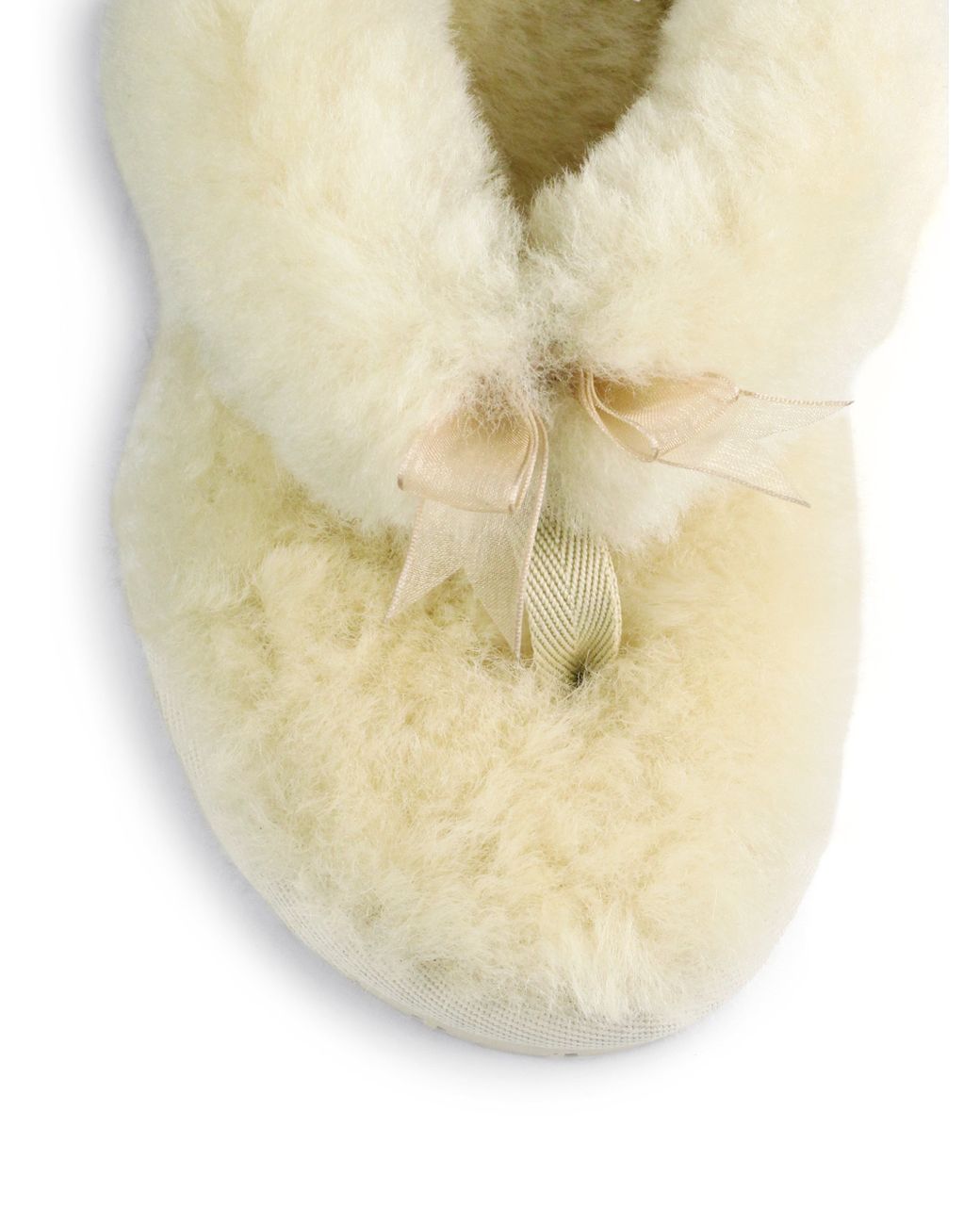 UGG Shearling Thong Slippers in White 