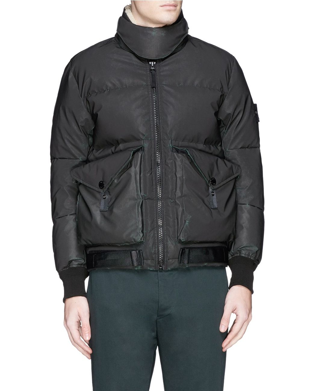 Stone Island 'hidden Reflective' Down Puffer Jacket in Black for Men | Lyst