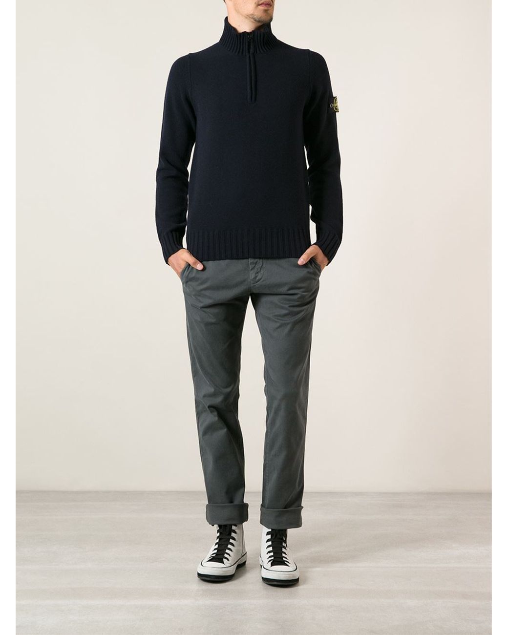 Stone Island Chino Trousers in Gray for Men | Lyst
