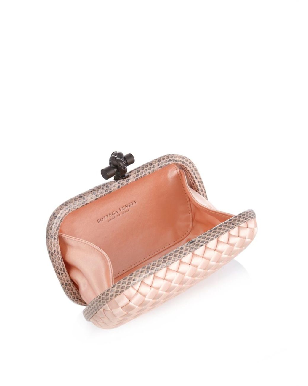 Bottega Veneta Knot Silk Clutch in Pink