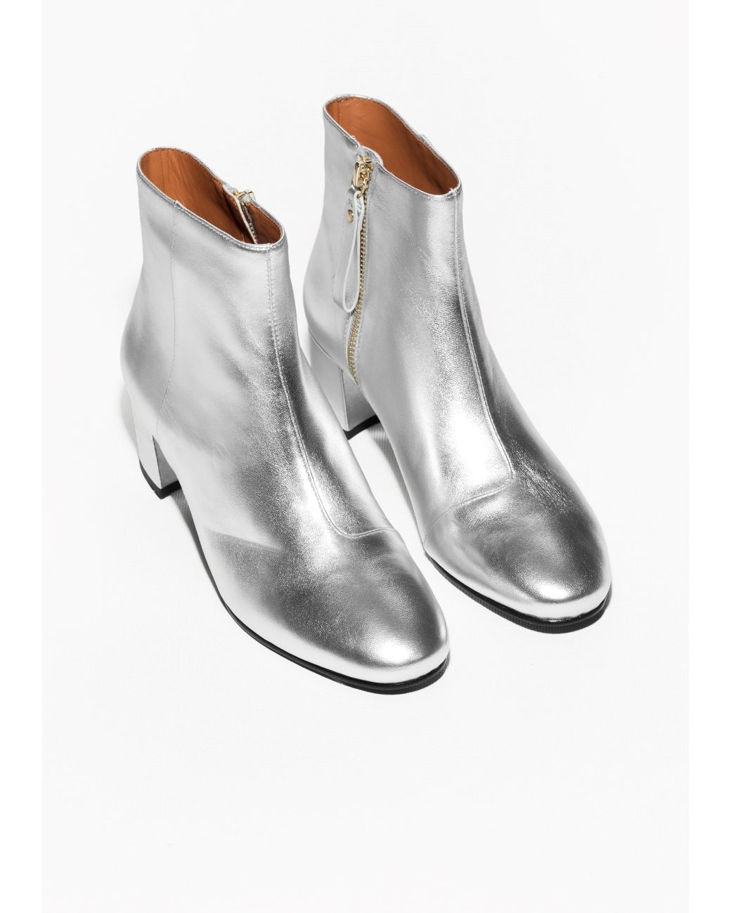 & Other Stories Silver Ankle Boots in Metallic | Lyst UK