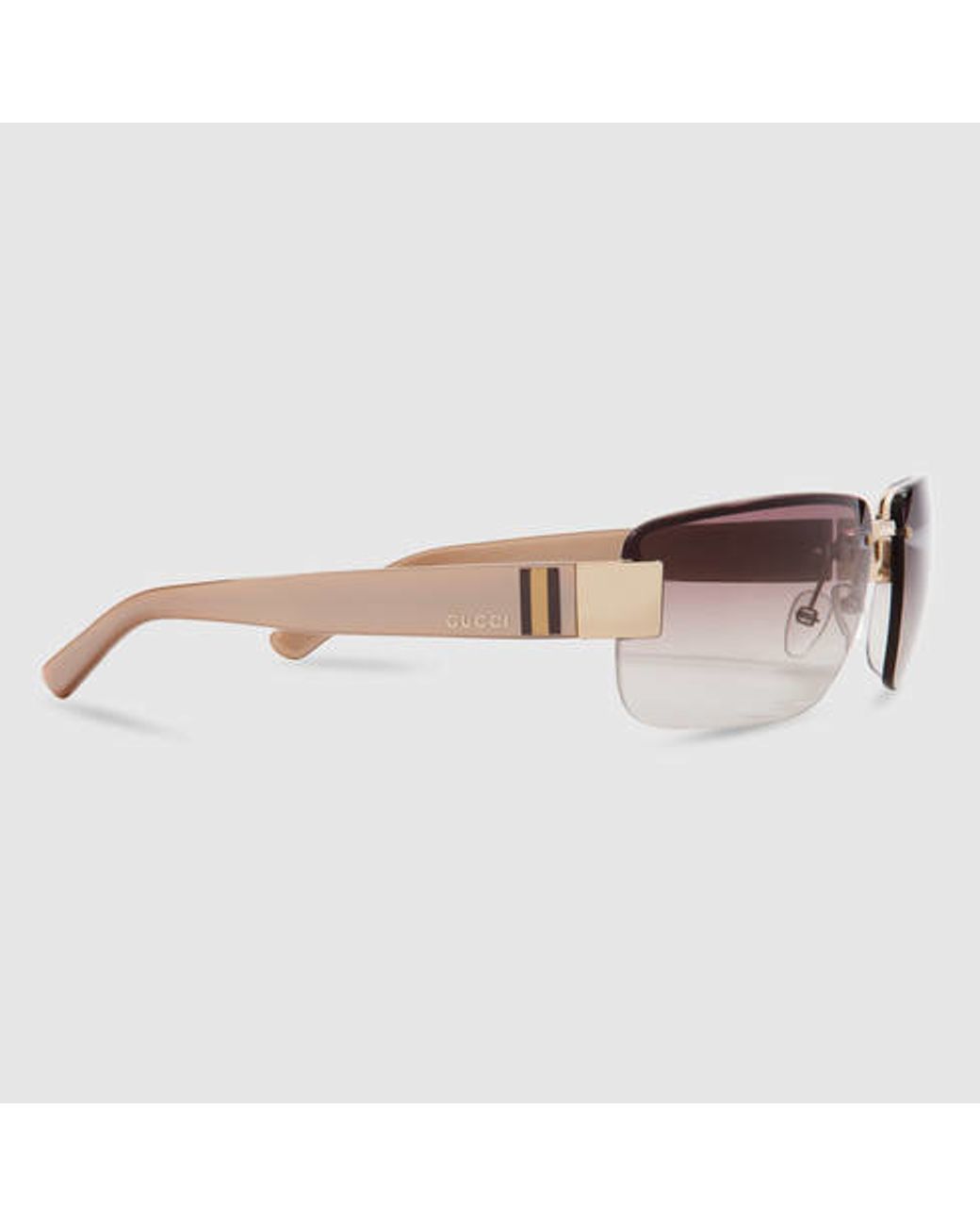 Gucci Medium Rimless Sunglasses in Black for Men | Lyst