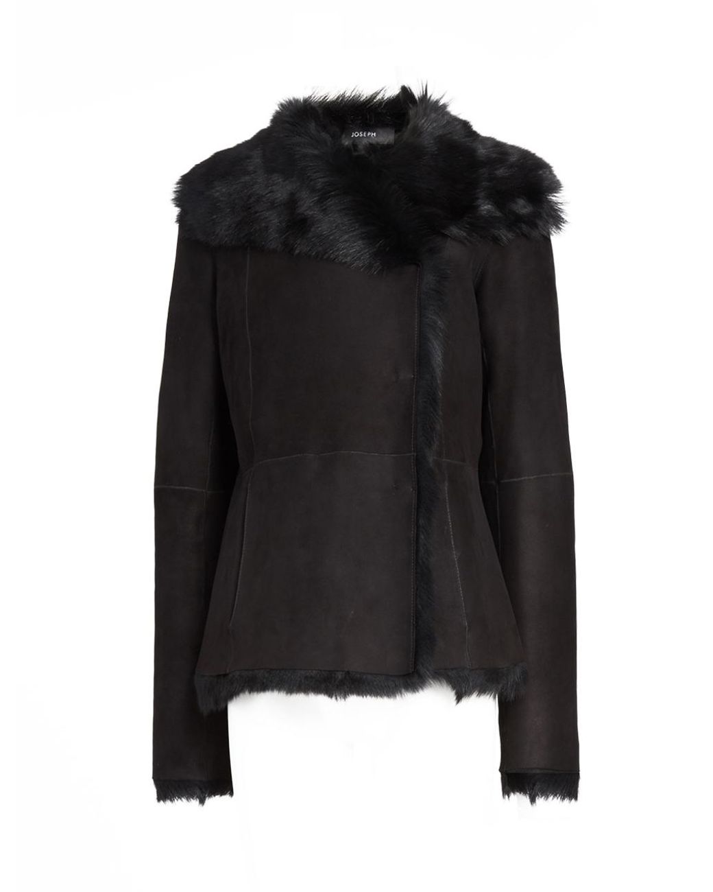 JOSEPH Toscana Anais Sheepskin Short Coat in Black Lyst UK