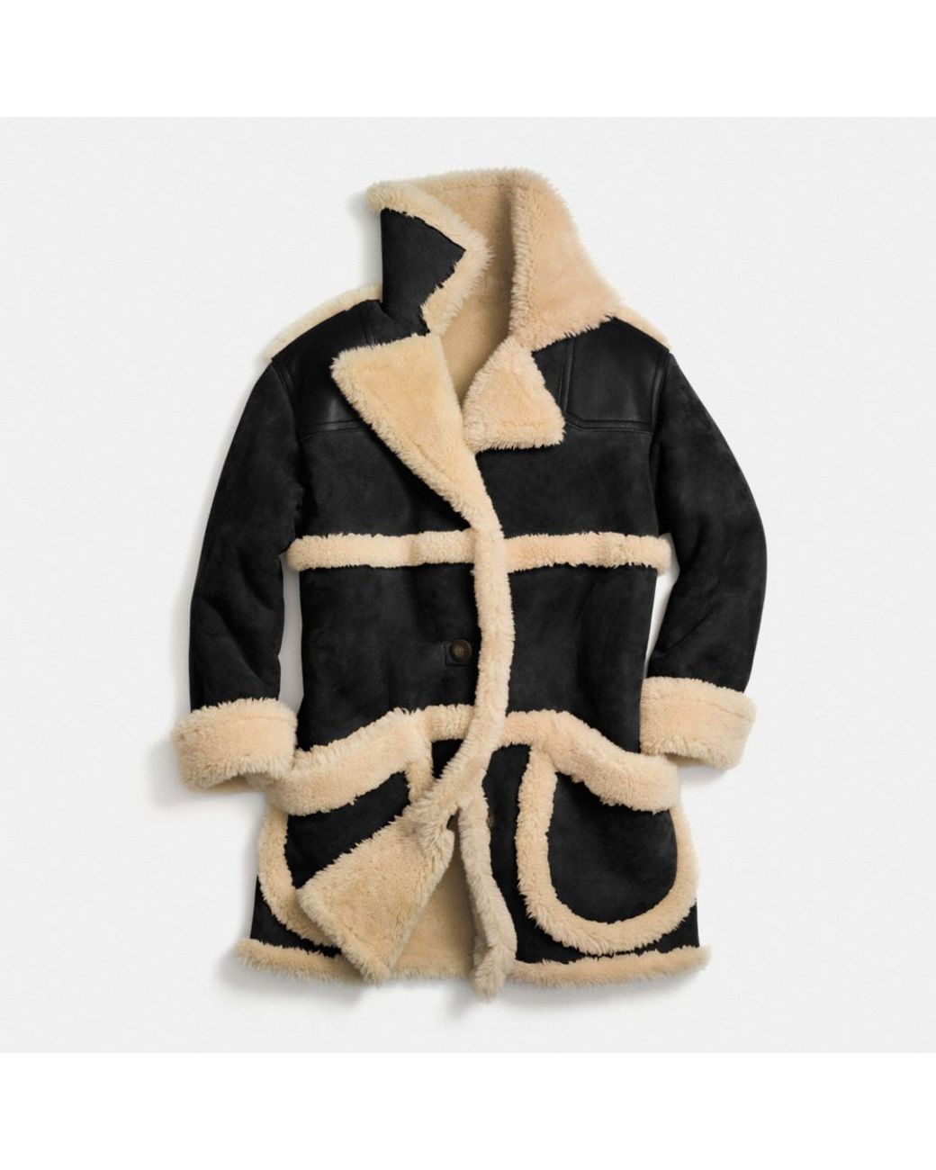 coach shearling coat womens