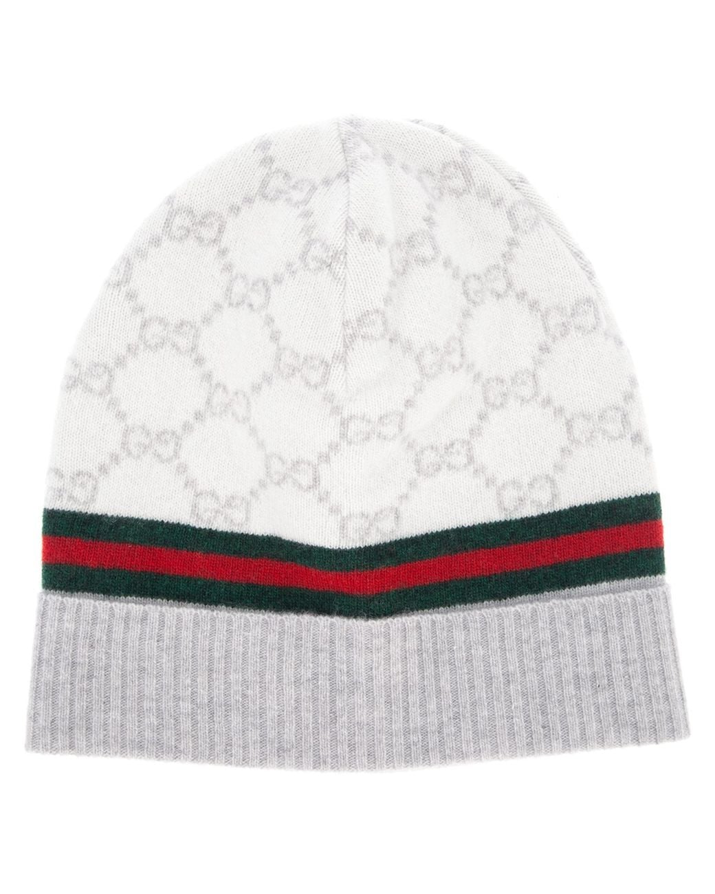 GCDS Hat Beanie Off White Wool Blend Monogram Knit Outdoor Fall Winter RGBR-WA326_V1.jpg main image 4