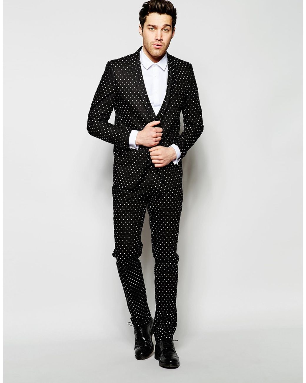 Polka dot shop suit jacket mens