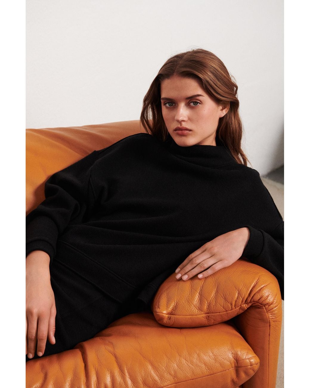 Ba&sh Synthetic Top Heather in Black Lyst