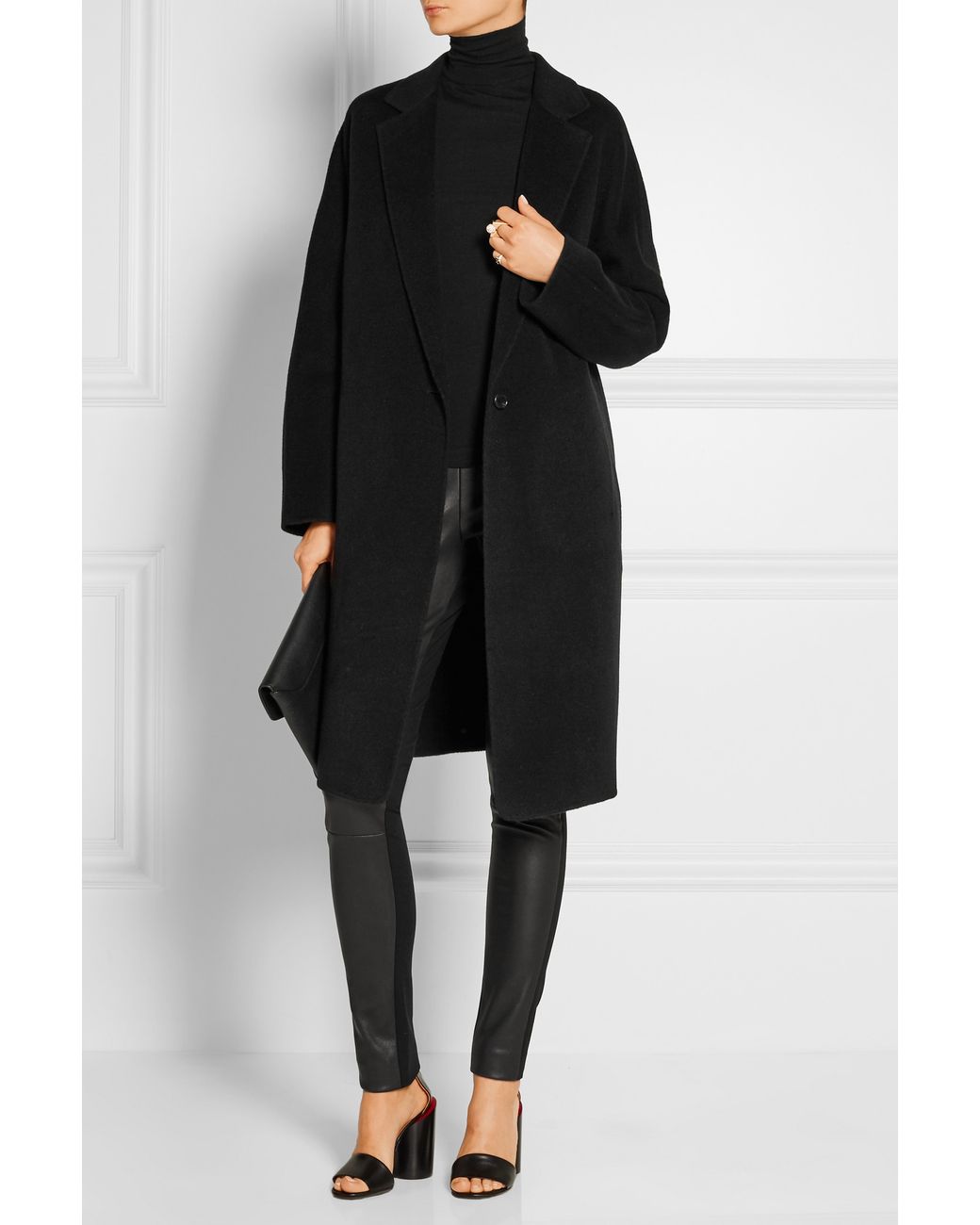 Donna Karan Cashmere Coat in Black | Lyst