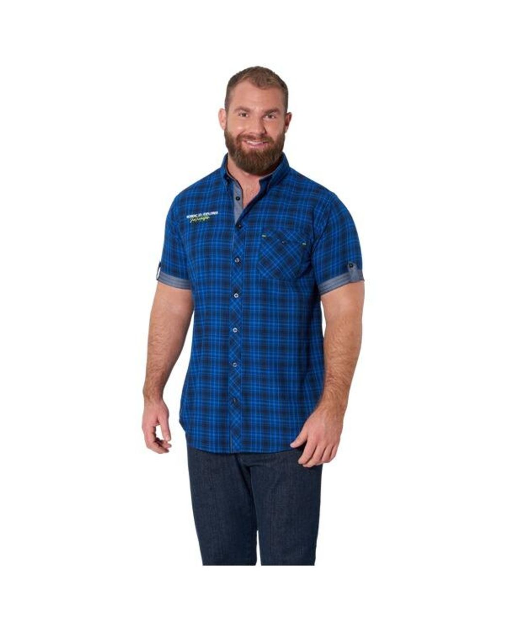 Jan Vanderstorm Kurzarmhemd Onbert in Blue für Herren