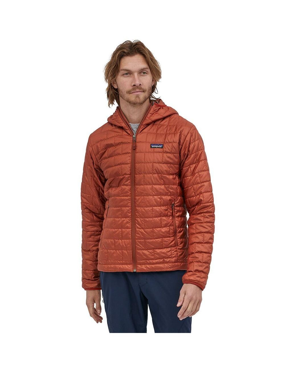 Patagonia Synthetic Nano Puff Hooded Insulated Jacket in Red for Men Lyst