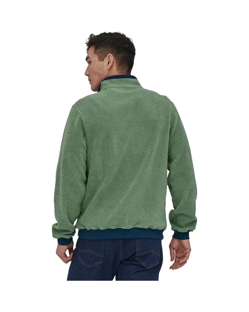 Patagonia Shearling Button Pullover Fleece in Green for Men | Lyst