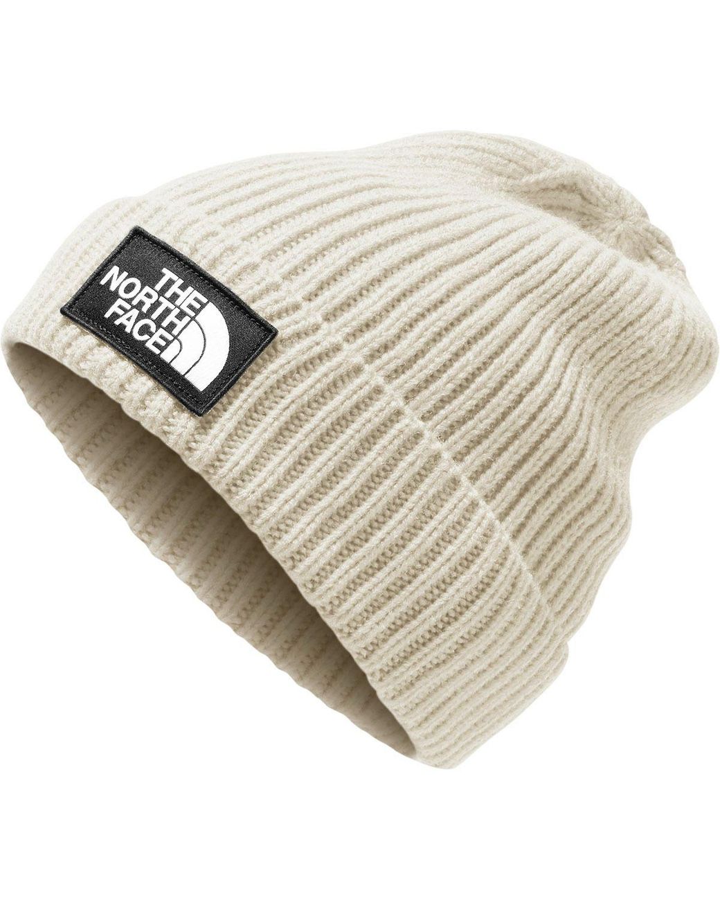 Logo Box Cuffed Beanie in Vintage White 