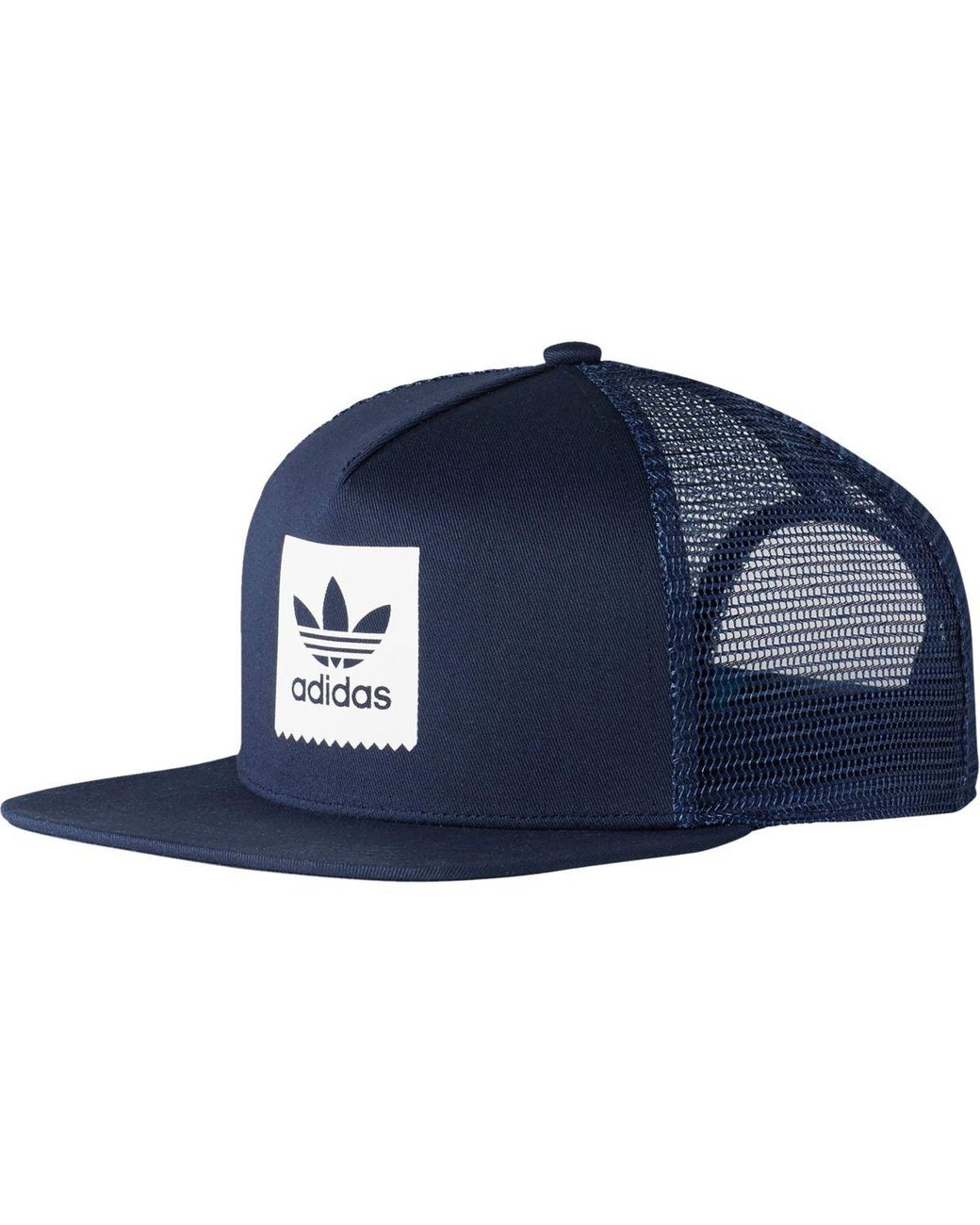 adidas Synthetic Trefoil Trucker Hat in Blue for Men | Lyst