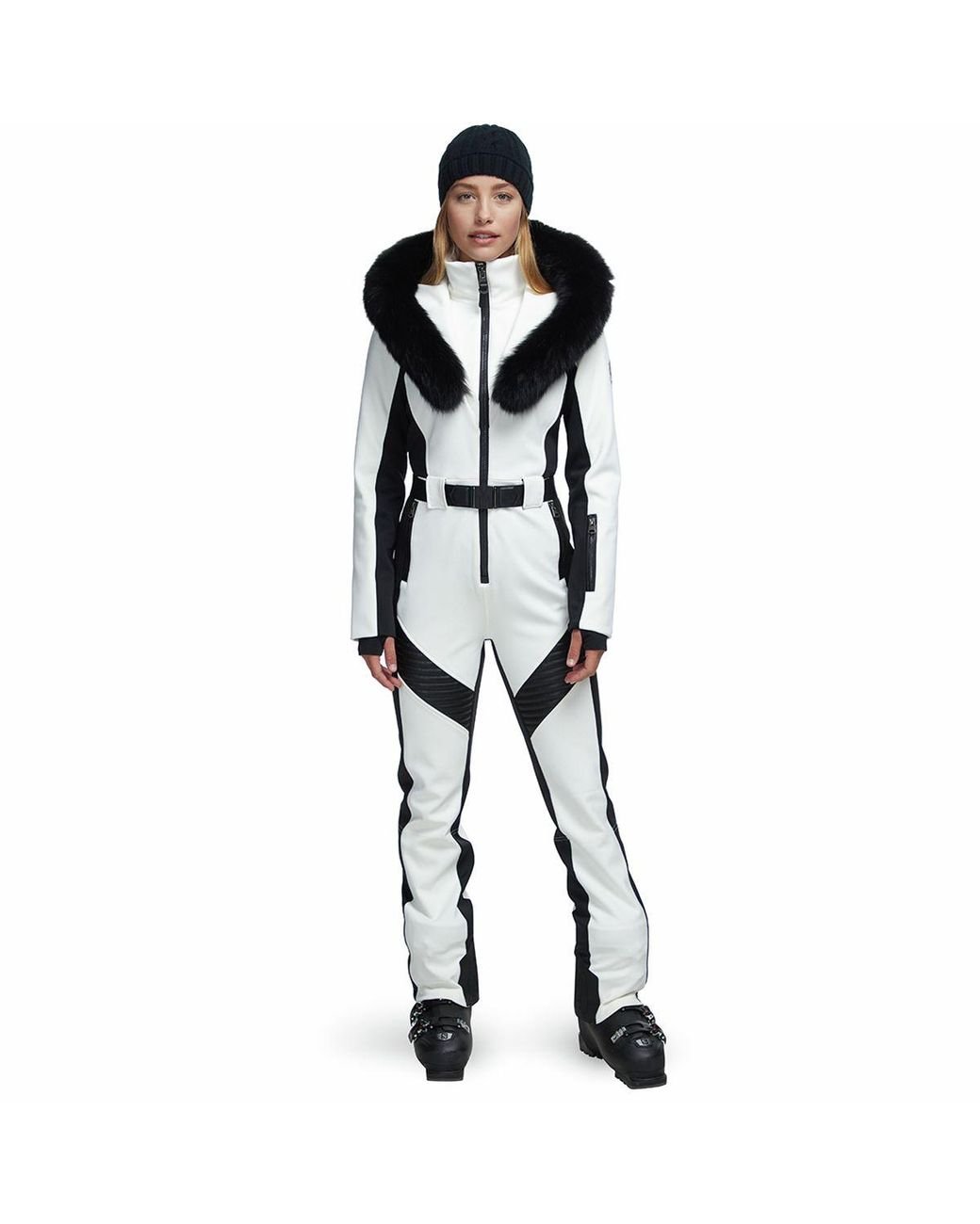 Mackage Elita Down Ski Jacket With Removable Silverfox Fur Trim In Off ...
