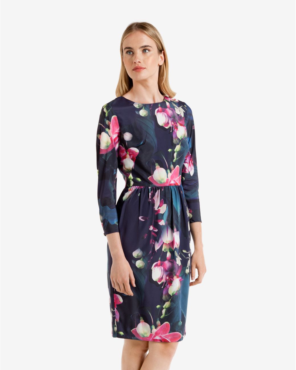 Ted Baker Ilisa Fuchsia Floral Printed Dress in Blue | Lyst