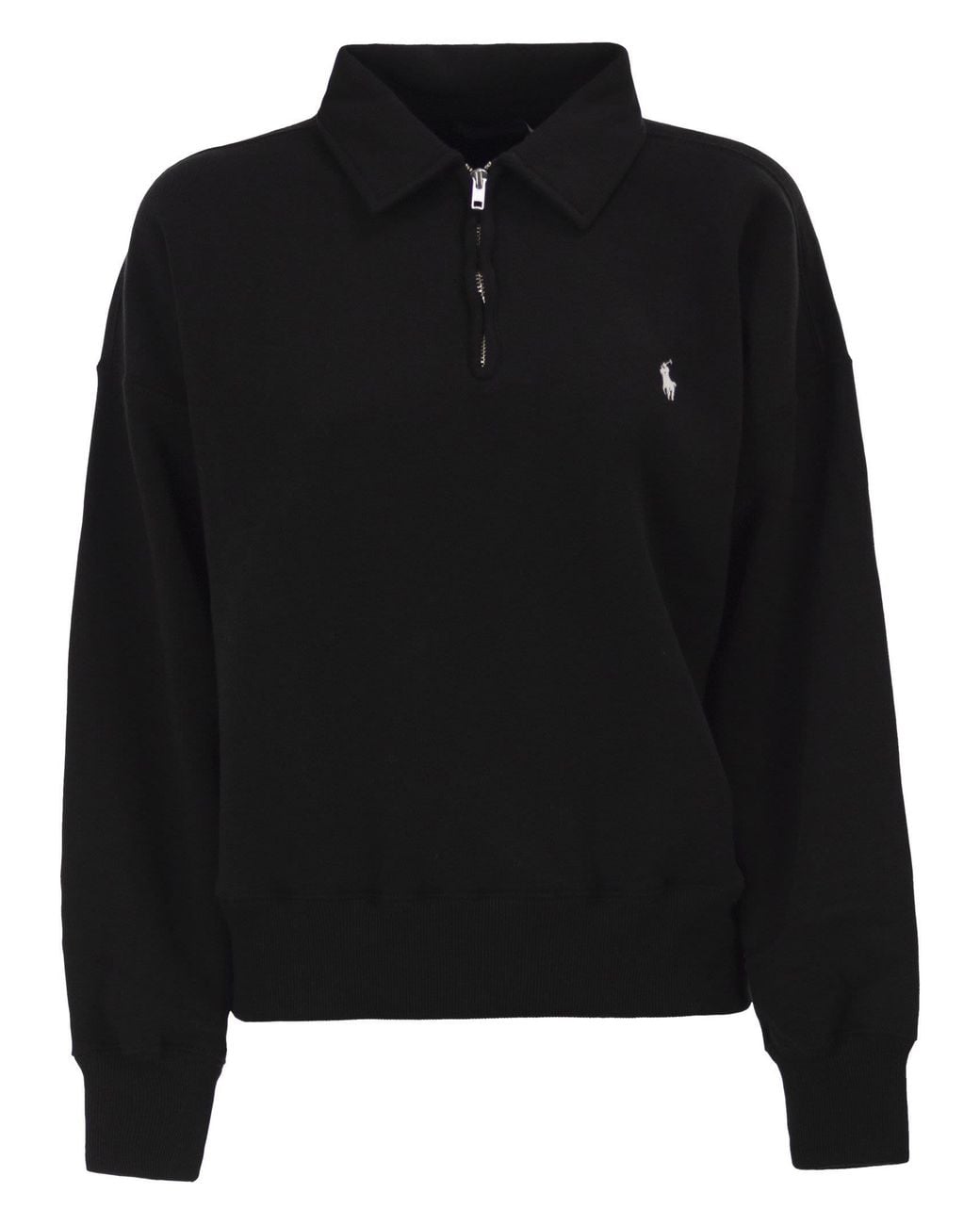 Polo Ralph Lauren Black Half-Zip Collared Sweatshirt