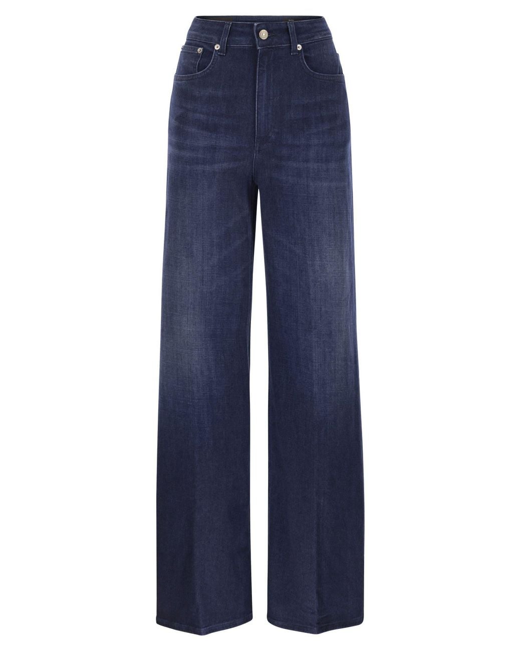 Dondup Blue Beatrix Five Pocket Wide Leg Jeans