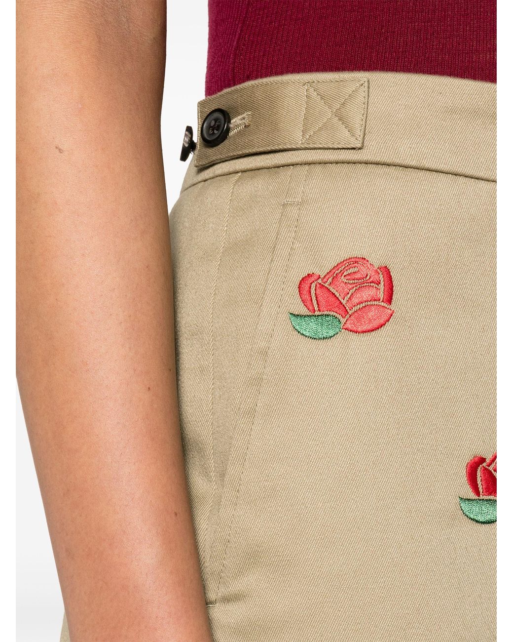 Thom Browne Natural Mid-Rise Tailored Twill Trousers