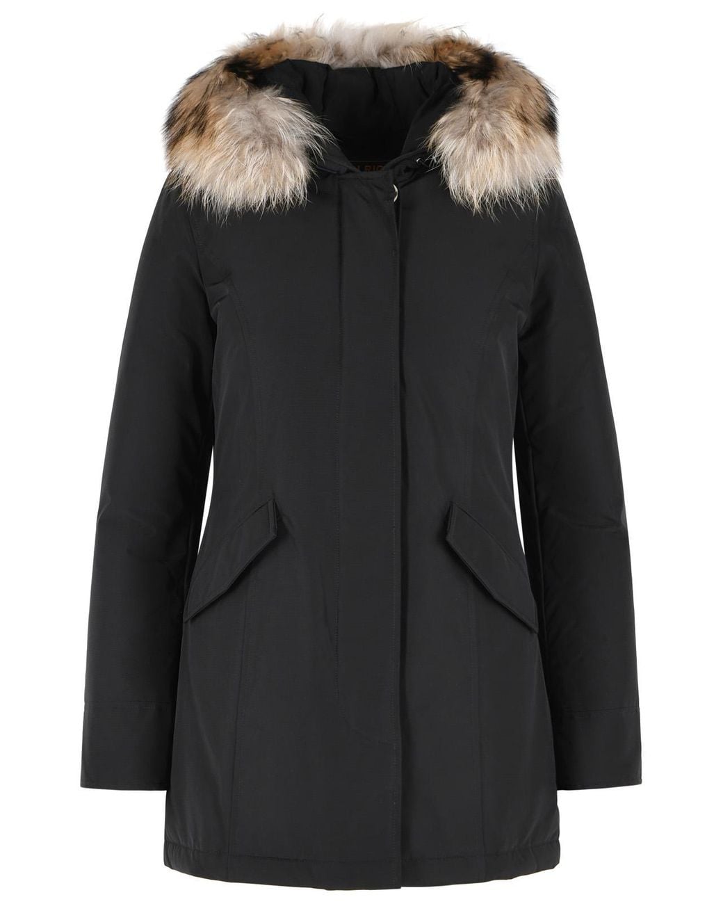 Woolrich Black 'Arctic Racoon' Cotton Blend Parka