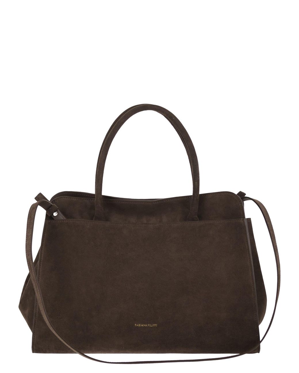 Fabiana Filippi Brown Genuine Suede Leather Tote Bag