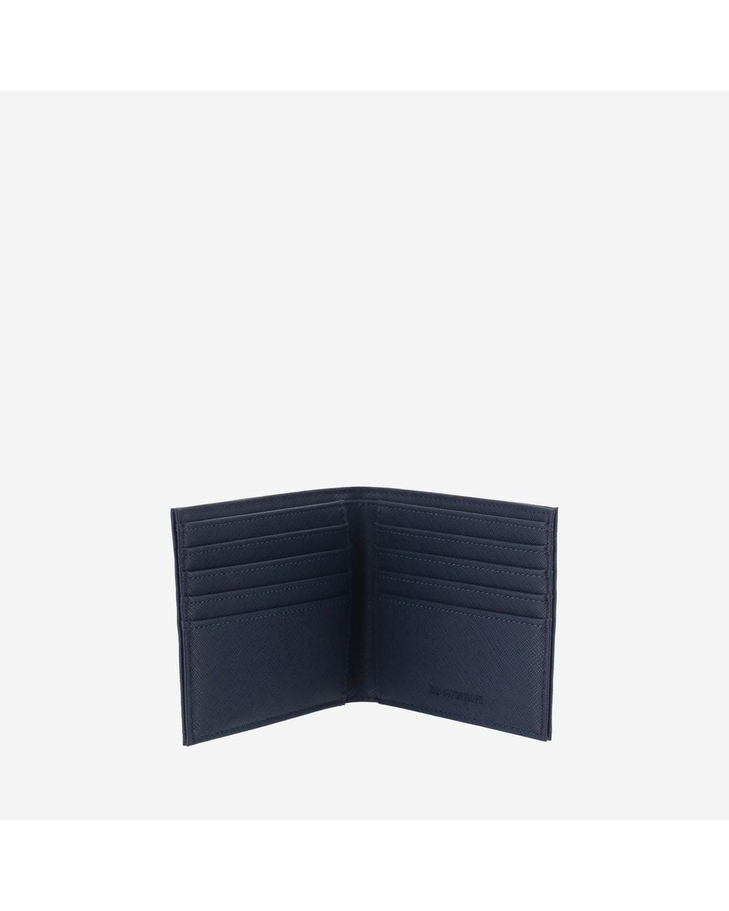 Emporio Armani Blue Bifold Card Holder With Logo